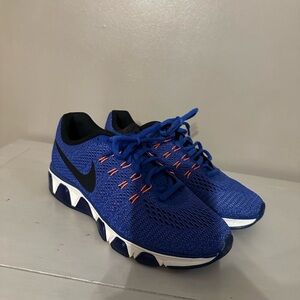 Nike Blue and Black Sneakers with Orange Accents